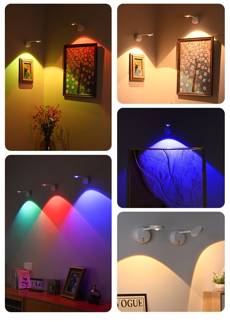 Smart Wireless RGB Wall Sconce – Rechargeable Motion Sensor Spotlight & Picture Light