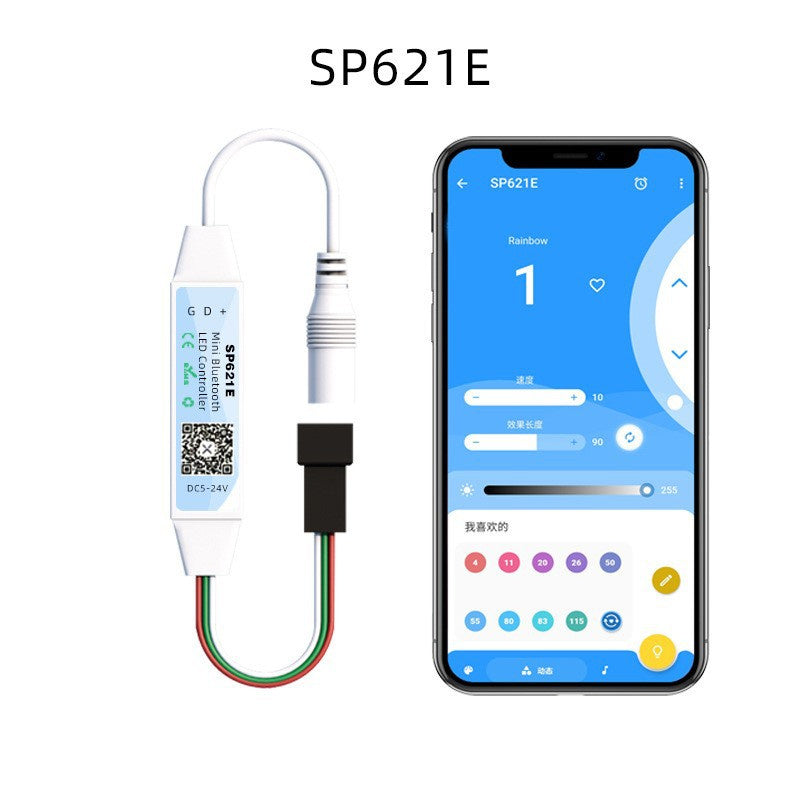 Mini Bluetooth LED Controller – RGBIC Music Sync & APP Control for Addressable LED Strip Lights
