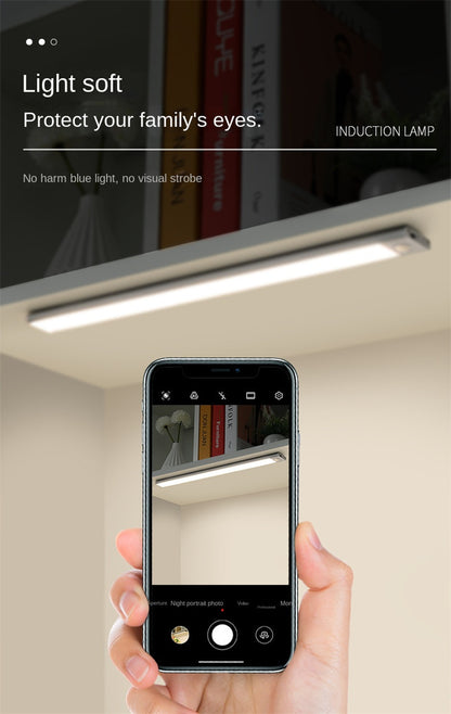 Ultra-Thin Rechargeable Motion Sensor LED Light Strip – Magnetic & Self-Adhesive Cabinet Light for Closet, Wardrobe, Kitchen, Wine Cabinet