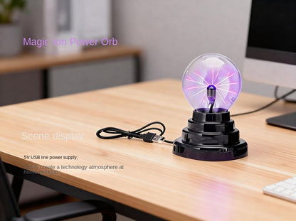 Interactive Plasma Ball Lamp – Touch & Sound Activated Magic Lightning Sphere – STEM Science Novelty Light
