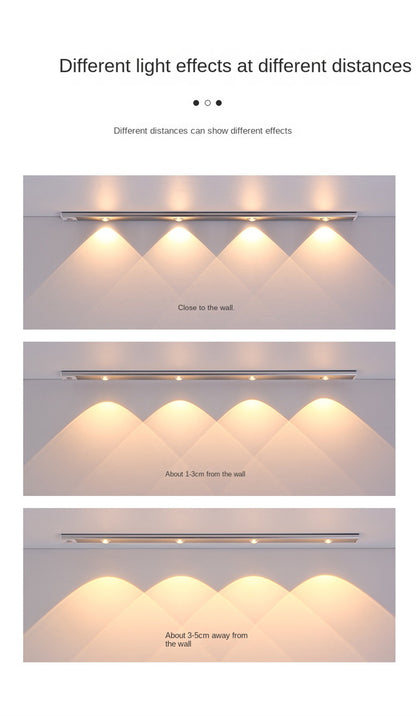 Ultra-Thin Smart Motion Sensor LED Light Strip Rechargeable Self-Adhesive Cat-Eye Lighting for Wine Cabinets&Wardrobes