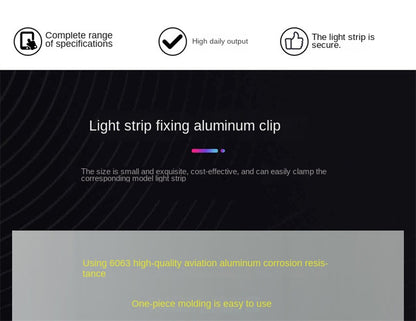 6063 Aluminum LED Strip Mounting Clips for Silicone Neon Lights
