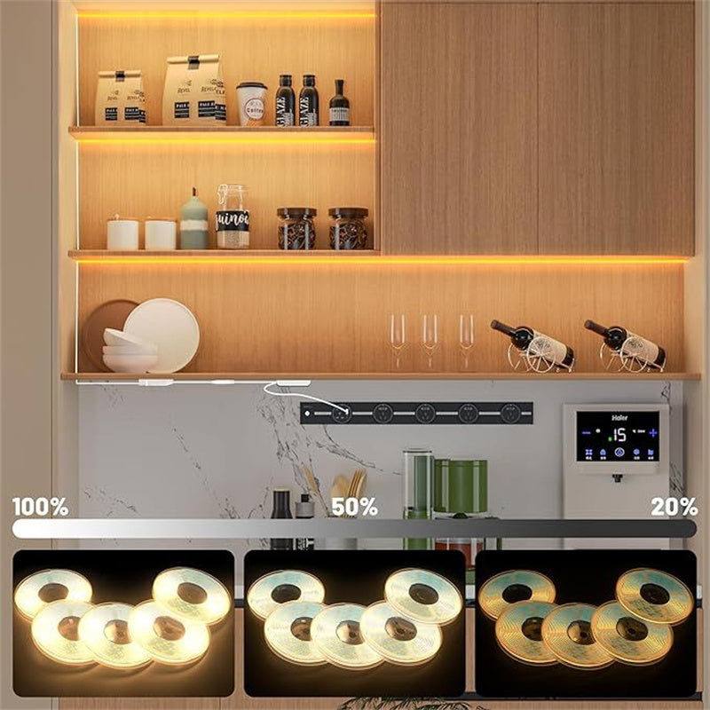 5V COB LED Strip Light Kit with Touch & Remote Sensor Control, 1-to-6