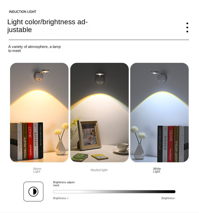 New Wireless Rechargeable LED Wall Spotlight Smart Motion Sensor, Remote Control, Picture Lighting for Indoor Use, No Wiring Needed