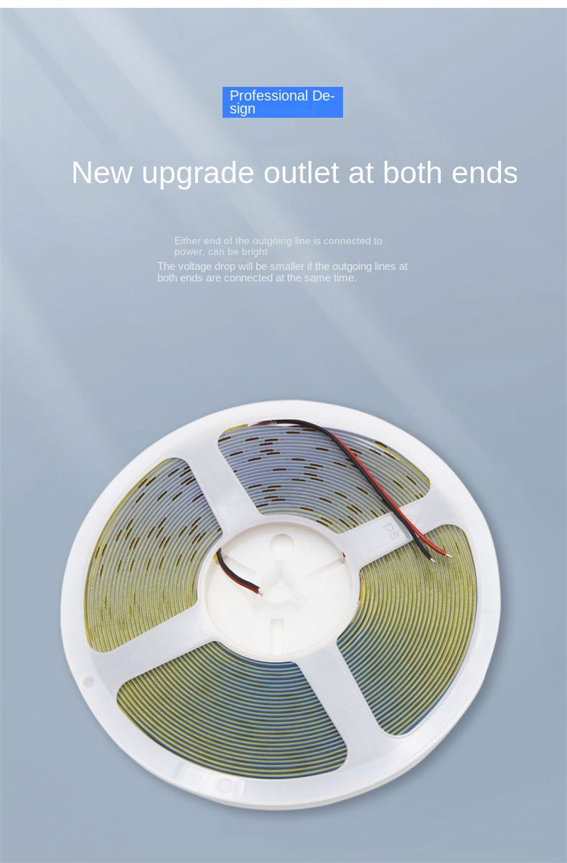 COB LED Strip Lights Low Voltage Linear Lighting, Ruban LED à température de couleur double encastré avec autocollant pour le plafond, éclairage ambiant principal sans lumière dans le salon