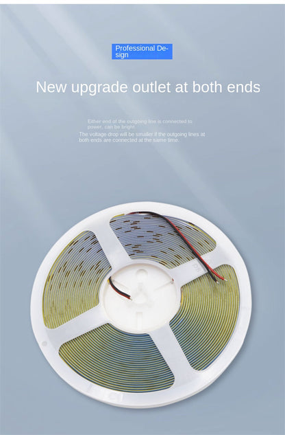 COB LED Strip Lights Low Voltage Linear Lighting, Ruban LED à température de couleur double encastré avec autocollant pour le plafond, éclairage ambiant principal sans lumière dans le salon
