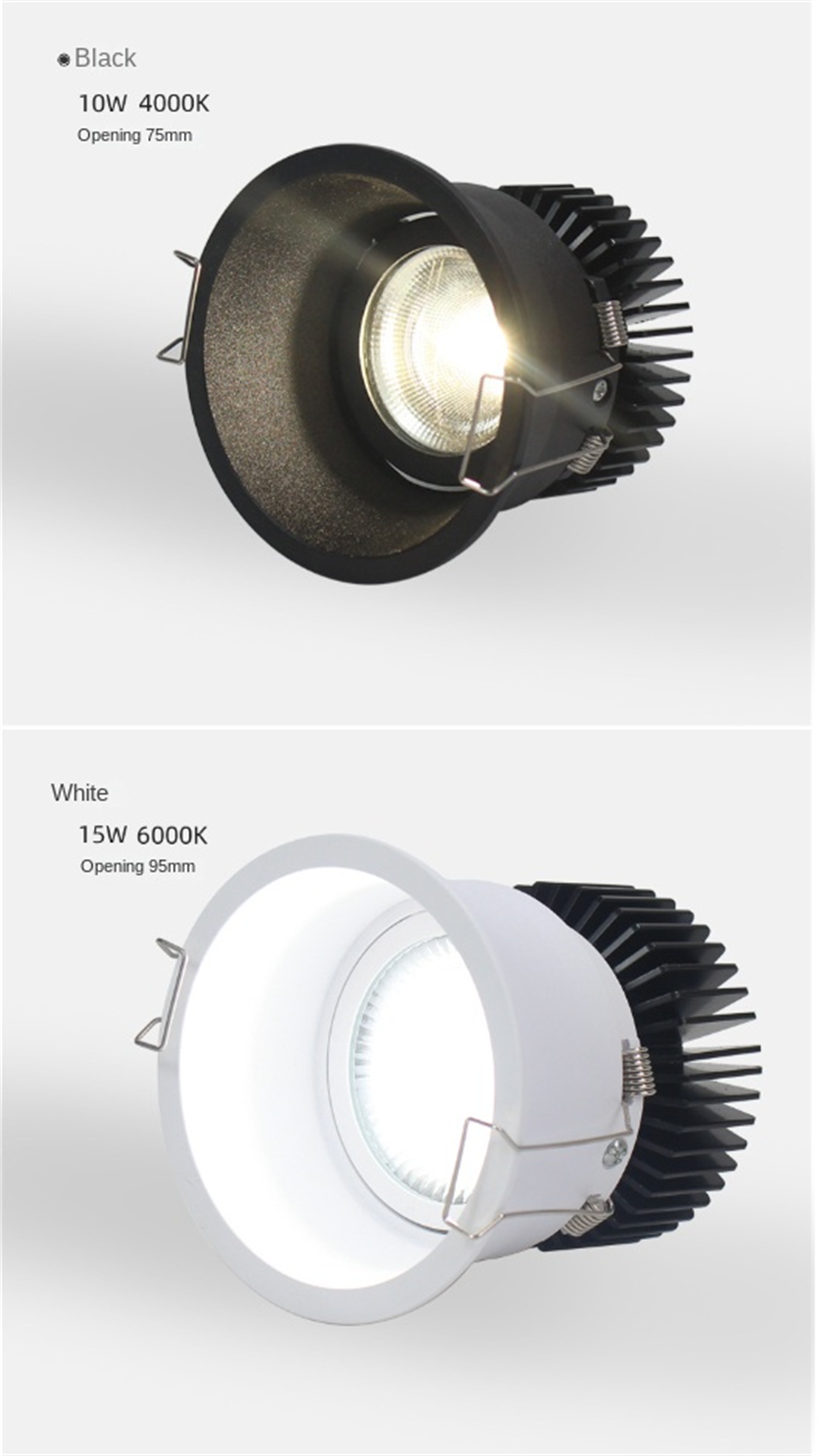 أنبوب إضاءة LED ضيق الحواف عميق مضاد للتوهج عرض عالي الإصبع بدون ضوء رئيسي داخلي 75 فتحة مدمجة في السقف والجدار