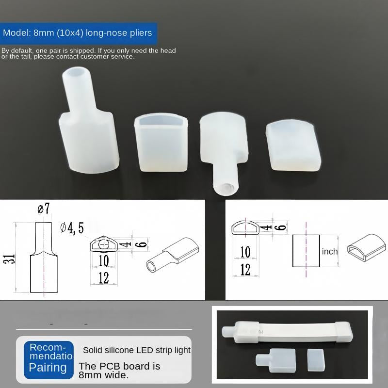 Silicone LED Strip Light End Caps – Waterproof Neon Strip End Plugs