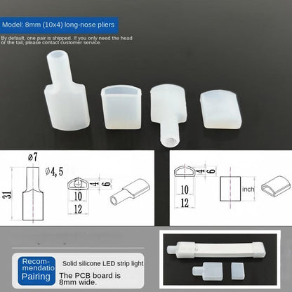 Silicone LED Strip Light End Caps – Waterproof Neon Strip End Plugs