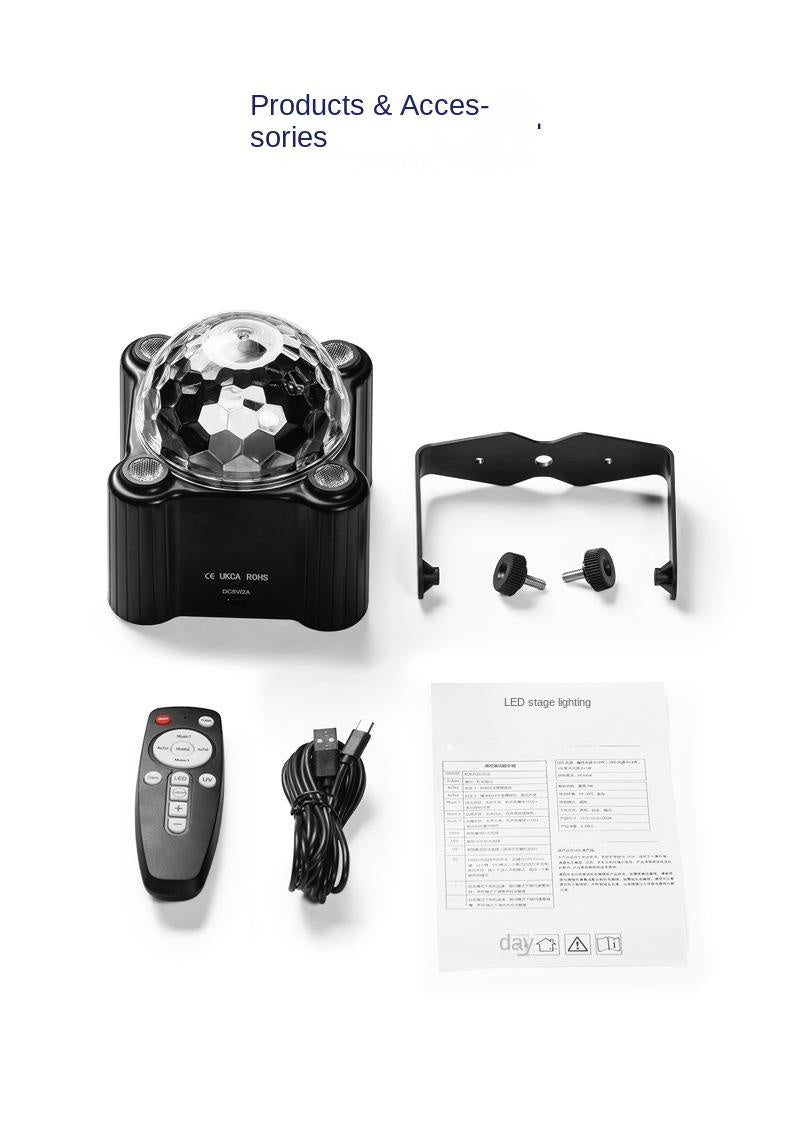 RGB LED Stage Light with Sound Activated Disco Ball Effect Light for KTV, Home Party & Events