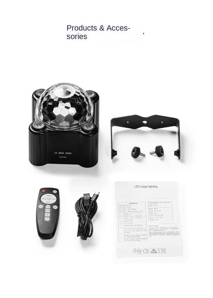 RGB LED Stage Light with Sound Activated Disco Ball Effect Light for KTV, Home Party & Events