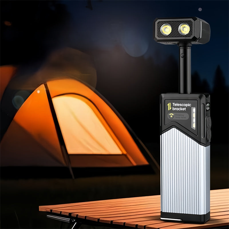 180° Rotatable Retractable Magnetic LED Work Light – Ultimate Hands-Free Flashlight for Camping & Outdoor Repairs