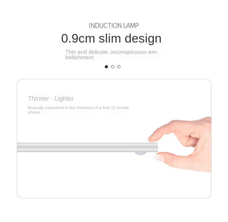 Ultra-Thin Rechargeable Motion Sensor LED Light Strip – Magnetic & Self-Adhesive Cabinet Light for Closet, Wardrobe, Kitchen, Wine Cabinet