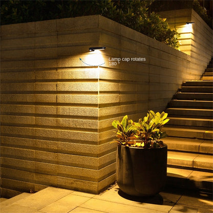 Luz Solar de pared para exteriores, iluminación de Patio, luz LED Exterior para el hogar, colector Solar, Patio, jardín, camino, entrada, luz para el hogar