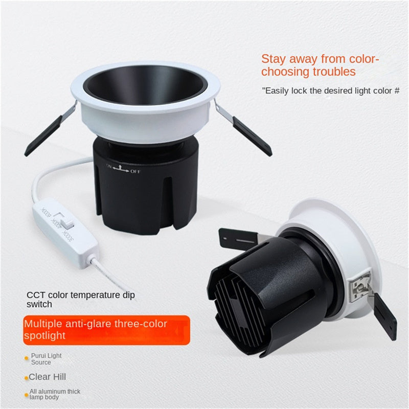 High-CRI Adjustable Recessed LED Spotlight – Multi CCT, Anti-Glare, Dimmable Indoor Downlight