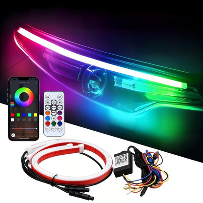 RGB Dynamic Flow Car LED Light Strip – Smart APP-Controlled Turn Signal & Ambient Lighting