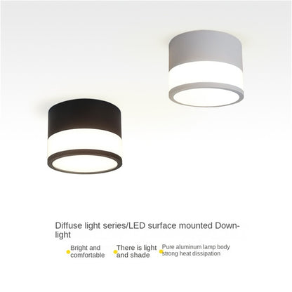 Side-Emitting Surface-Mounted LED Downlight · No-Cut Installation · 3-Color Switchable (Warm/Neutral/Cool) · 5W/7W/12W · Hallway, Bedroom, Living Room