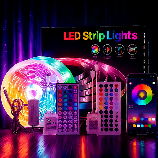 Bluetooth LED Strip Lights, Smart RGB Lighting, App-Controlled Mood Lights, Music Sync Decor, DIY Home Lighting, 5050 LED Strips, Low Voltage LED, Party Room Decor