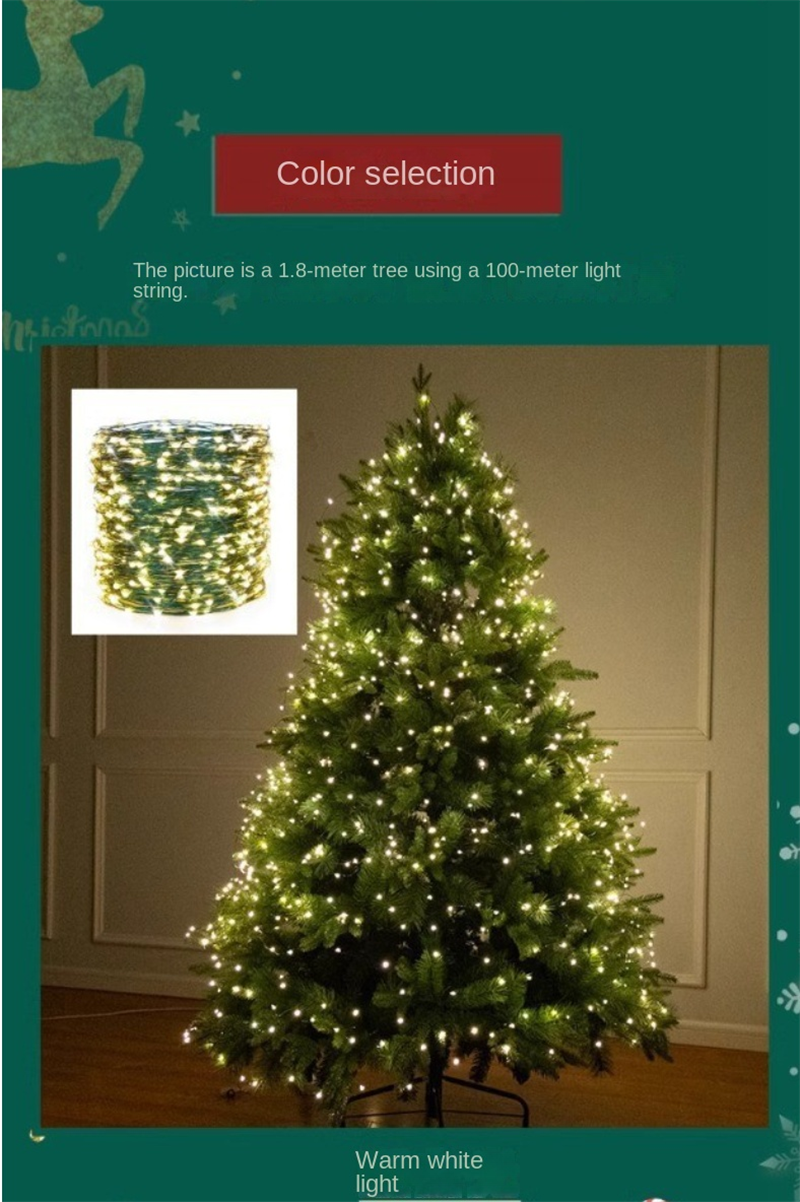 LED Remote Control Christmas String Lights Waterproof Copper Wire Fairy Lights for Festive Decor