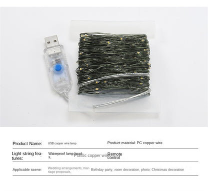 LED Remote Control Christmas String Lights Waterproof Copper Wire Fairy Lights for Festive Decor