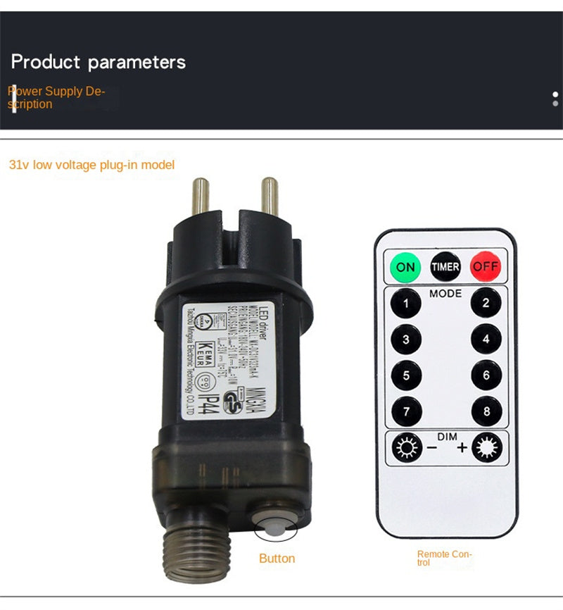 LED Remote Control Christmas String Lights Waterproof Copper Wire Fairy Lights for Festive Decor