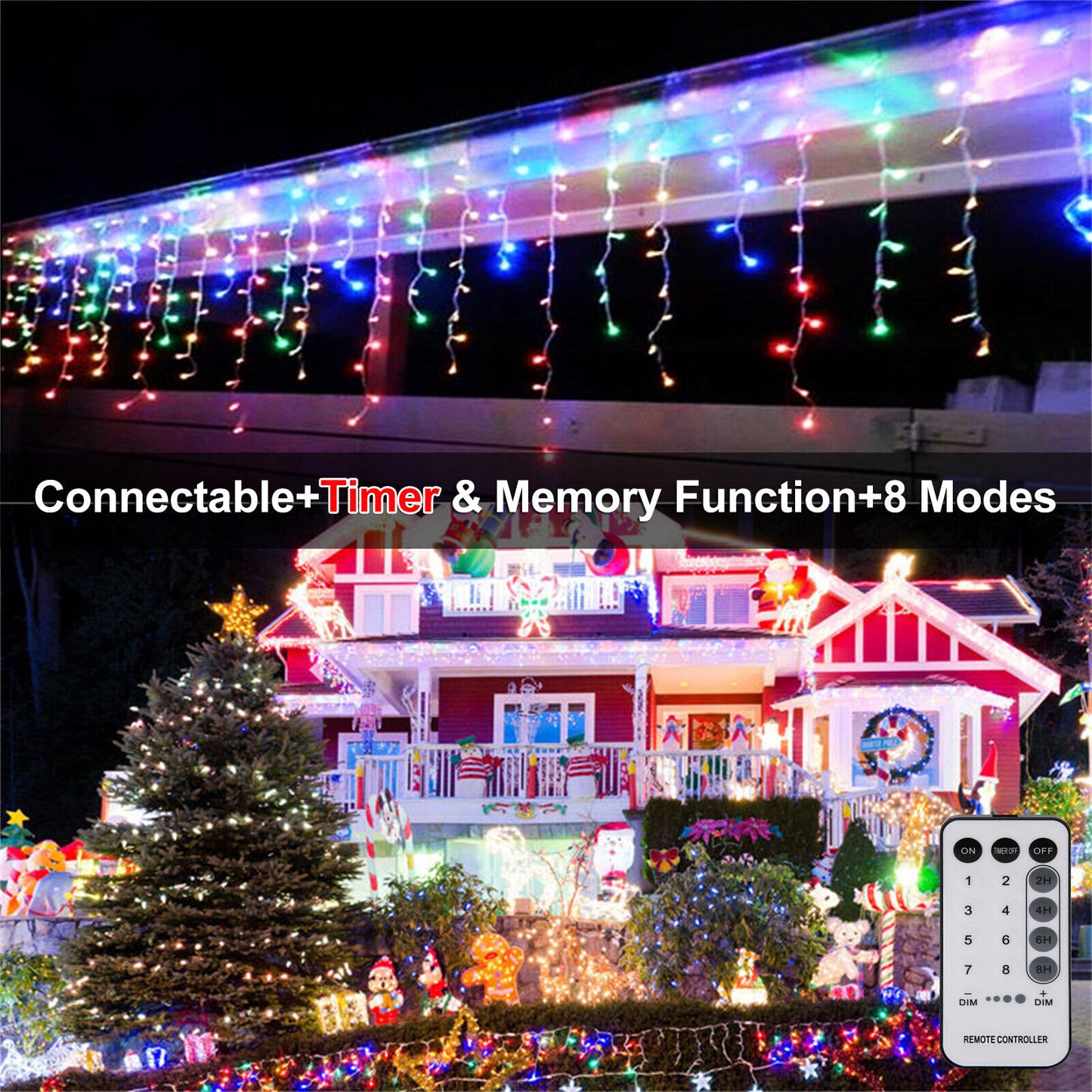 Curtain Icicle Lights Wedding Party LED Fairy Christmas Indoor Outdoor