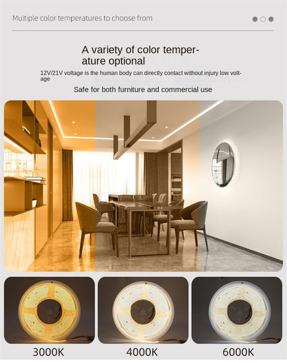 COB LED Strip Light – RGB Color-Chasing Waterfall Effects