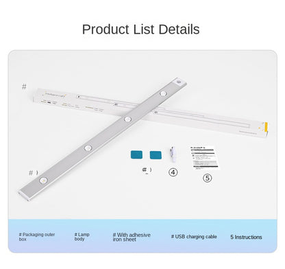 Ultra-Thin Smart Motion Sensor LED Light Strip Rechargeable Self-Adhesive Cat-Eye Lighting for Wine Cabinets&Wardrobes