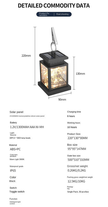 Solar Hanging Garden Lantern – Outdoor Decorative Yard, Patio & Tree LED Light