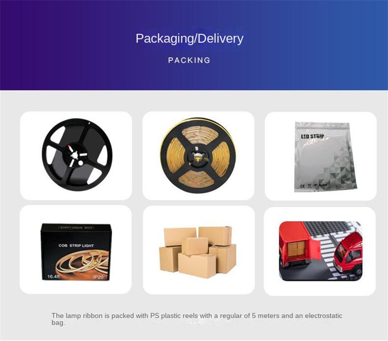 Custom RGB COB LED Strip – 8mm Flexible Indoor Light