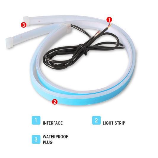 Ultra-Bright Universal Dynamic LED DRL Strip with Startup Scan & Sequential Flowing Turn Signal