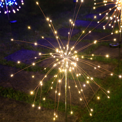 LED Solar Lamp Ground Mounted Fireworks Lights, Outdoor Festival Courtyard Garden Decoration, Lawn Dandelion Colored Light String