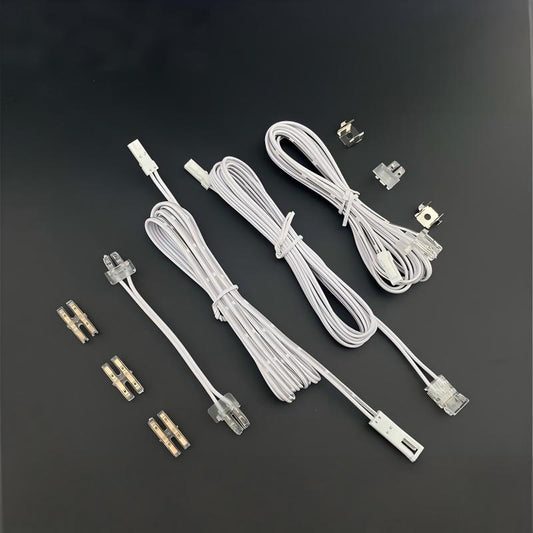 5V / 12V / 24V 2-Pin LED Strip Jumper Wires Solderless Led Strip Connectors for 5mm, 8mm and 10mm COB/SMD LED strips