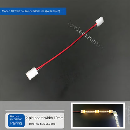 2-Pin Solderless Quick Press-Fit Connectors for 5V 12V 24V COB & SMD Bare LED Light Strips