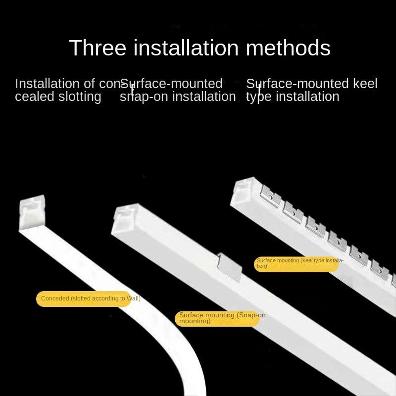 Flexible 202 Stainless Steel LED Neon Strip Mounting Track – Bendable Skeleton Framework for Flat Silicone Neon Lights
