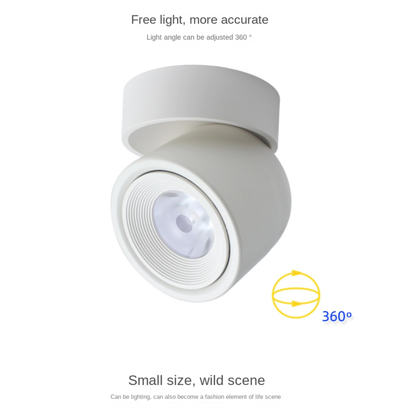 Surface-Mounted LED Spotlight · 360° Rotatable · No-Cut Installation · Anti-Glare Cylinder Ceiling Light for TV Wall, Bedroom, Wall Art & No-Main-Light Design