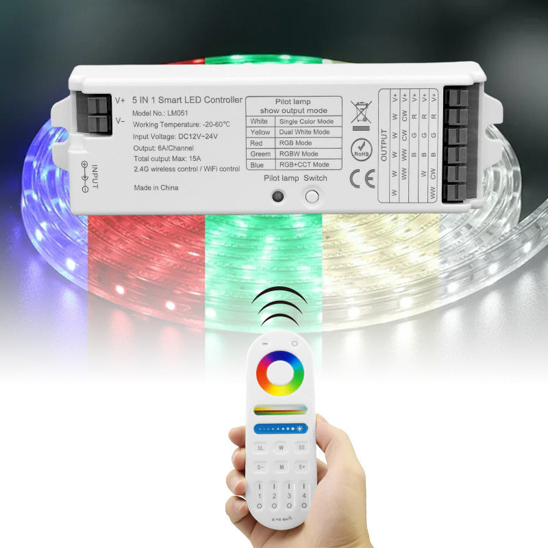 2.4G Wireless LED Dimmer Controller RGB/RGBWC Smart Group Control Touch Panel for Colorful LED Strip Lights