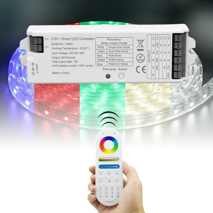 2.4G Wireless LED Dimmer Controller RGB/RGBWC Smart Group Control Touch Panel for Colorful LED Strip Lights