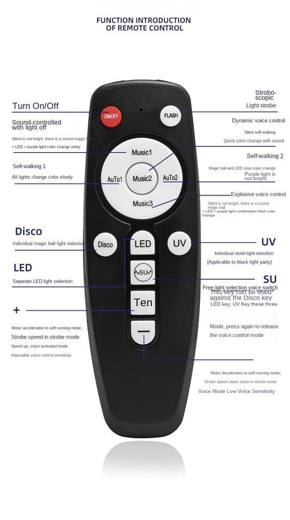 RGB LED Stage Light with Sound Activated Disco Ball Effect Light for KTV, Home Party & Events