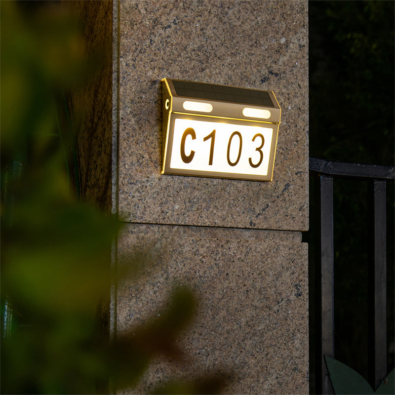 Solar Address Light – Bright LED House Number Lamp for Garage, Gate, Patio & Outdoor Walls