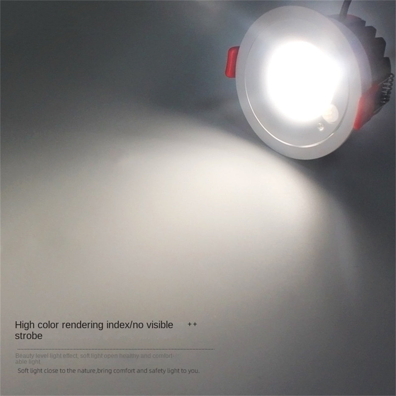 Human body sensing spotlight indoor staircase corridor anti glare narrow frame embedded photosensitive LED sensing light