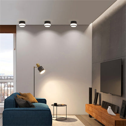 Side-Emitting Surface-Mounted LED Downlight · No-Cut Installation · 3-Color Switchable (Warm/Neutral/Cool) · 5W/7W/12W · Hallway, Bedroom, Living Room