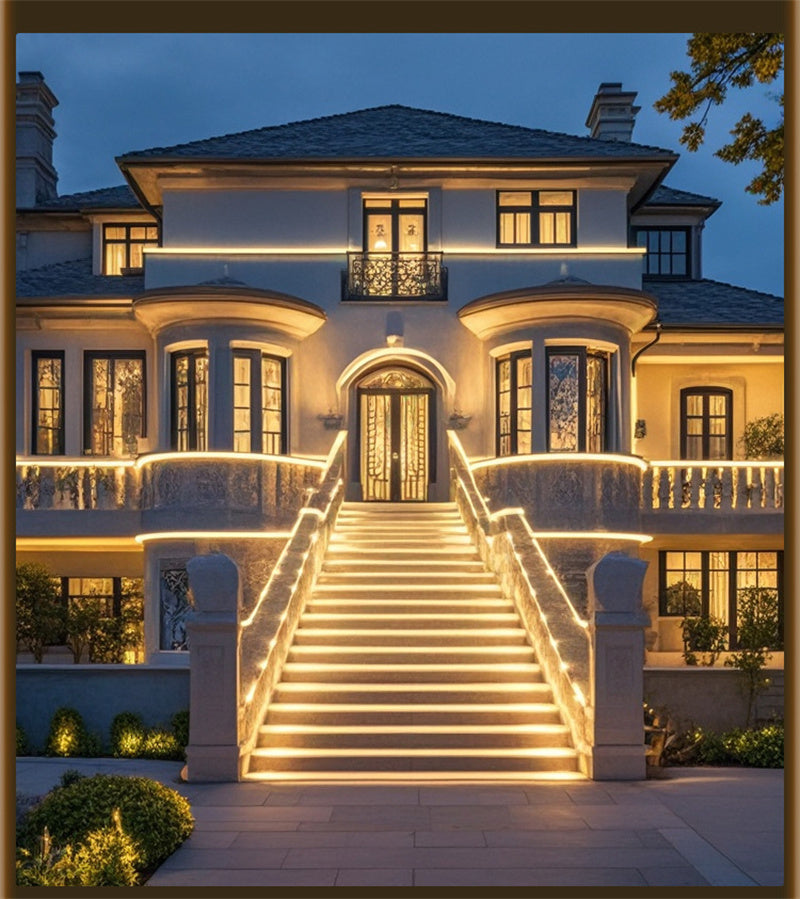 Flexible Waterproof Outdoor LED Strip Lights High Brightness COB Dual-Row RGB Multicolor & 3-Color Modes, IP65 for Camping, Garden, Patio, and Outdoor Decor