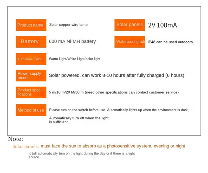 Solar LED Copper Wire String Lights – Waterproof Outdoor Fairy Lights for Garden, Patio & Christmas Decoration