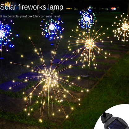 LED Solar Lamp Ground Mounted Fireworks Lights, Outdoor Festival Courtyard Garden Decoration, Lawn Dandelion Colored Light String