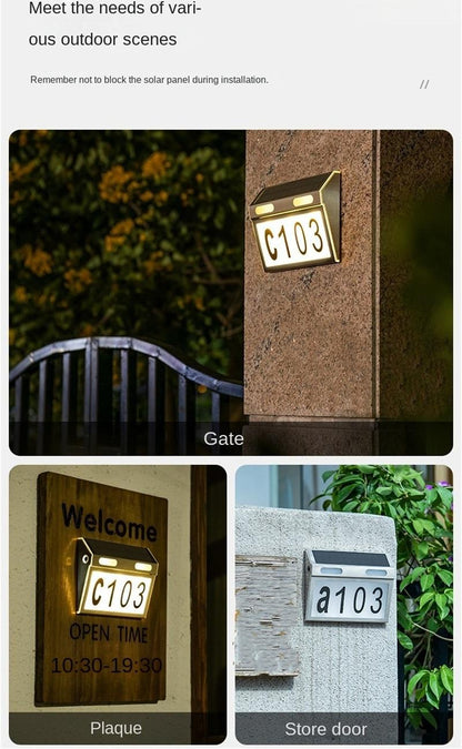 Solar Address Light – Bright LED House Number Lamp for Garage, Gate, Patio & Outdoor Walls