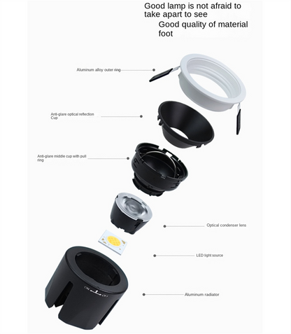 High-CRI Adjustable Recessed LED Spotlight – Multi CCT, Anti-Glare, Dimmable Indoor Downlight