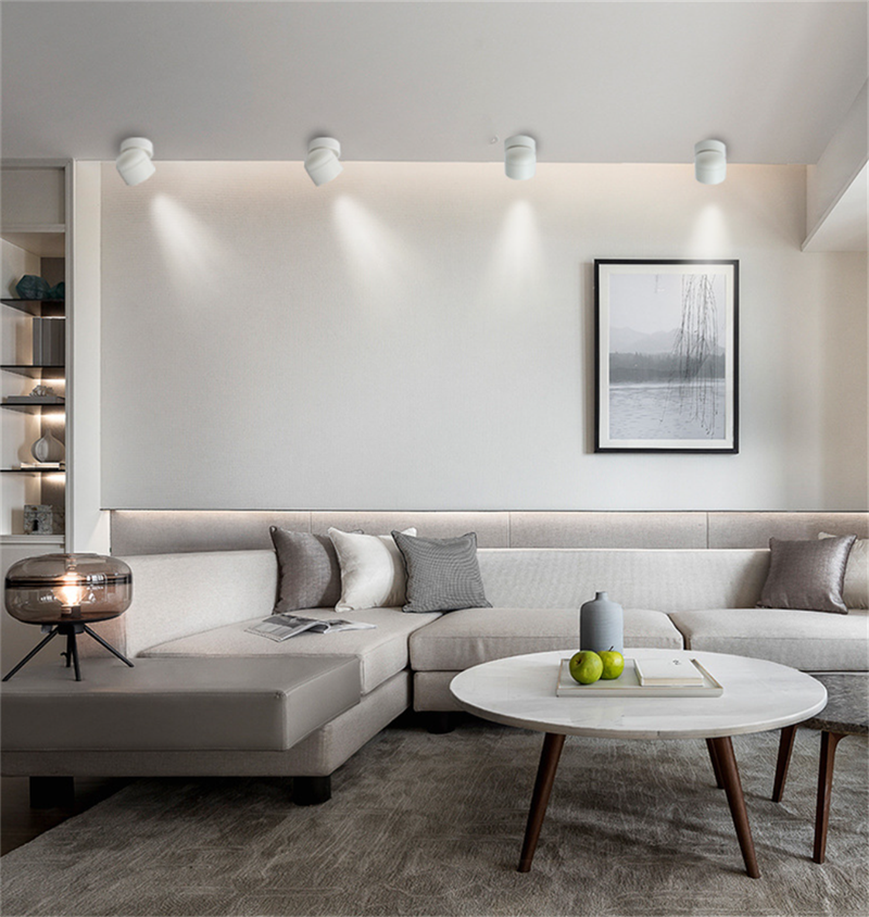 Surface-Mounted LED Spotlight · 360° Rotatable · No-Cut Installation · Anti-Glare Cylinder Ceiling Light for TV Wall, Bedroom, Wall Art & No-Main-Light Design