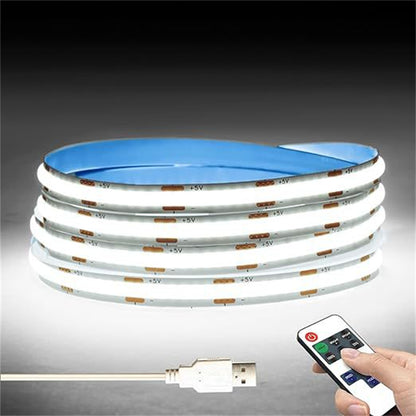 5V COB LED Strip Light Kit with Touch & Remote Sensor Control, 1-to-6