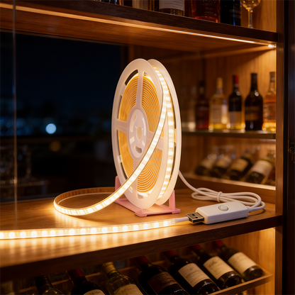 5V USB COB LED Strip Light with Touch Switch,Flexible Cabinet Light